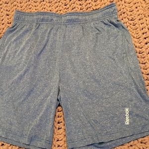 Reebok size L moisture wicking athletic shorts heather blue